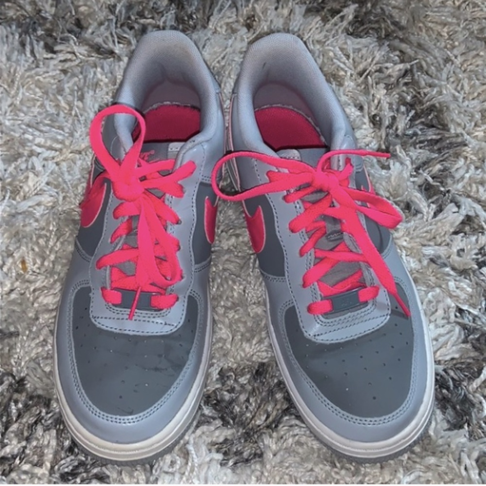 Nike Air Force 1 6y Multi-gray & Hot Pink Sneakers